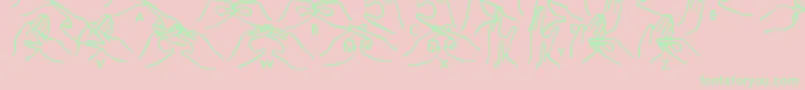 Hhands-Schriftart – Grüne Schriften auf rosa Hintergrund
