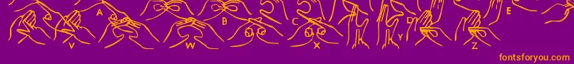 Hhands Font – Orange Fonts on Purple Background