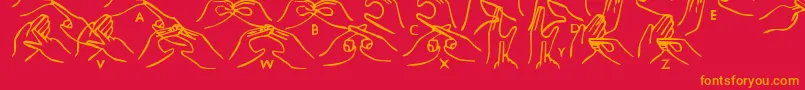 More about Hhands Font Hhands Font – Orange Fonts on Red Background