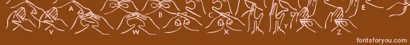 Шрифт Hhands – розовые шрифты на коричневом фоне