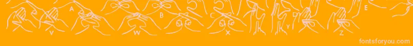 Hhands Font – Pink Fonts on Orange Background