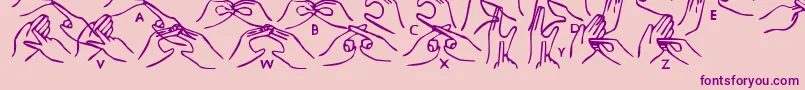Hhands Font – Purple Fonts on Pink Background
