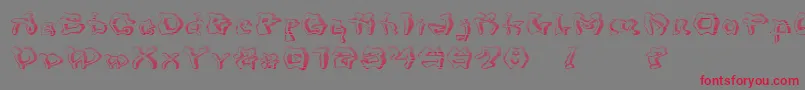 フォントMondrongoGradient – 赤い文字の灰色の背景