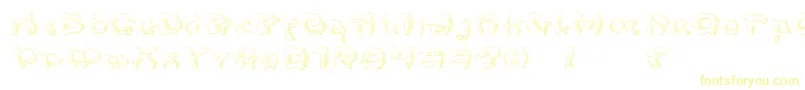 フォントMondrongoGradient – 白い背景に黄色の文字