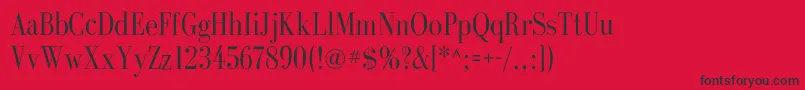 Czcionka GalileoflfRoman – czarne czcionki na czerwonym tle
