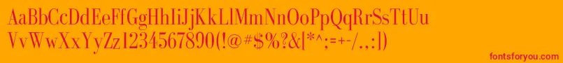 GalileoflfRoman-Schriftart – Rote Schriften auf orangefarbenem Hintergrund