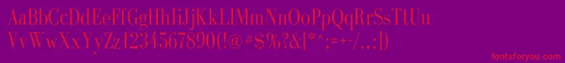 GalileoflfRoman-fontti – punaiset fontit violetilla taustalla