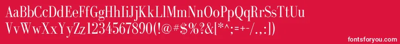 GalileoflfRoman-Schriftart – Weiße Schriften auf rotem Hintergrund