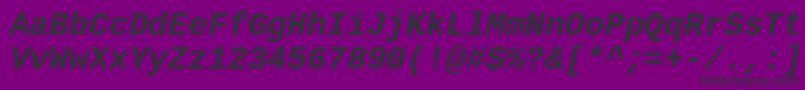 Шрифт Cousine ffy – чёрные шрифты на фиолетовом фоне