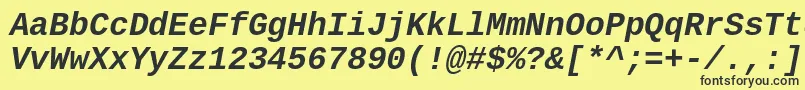 Cousine ffy Font – Black Fonts on Yellow Background
