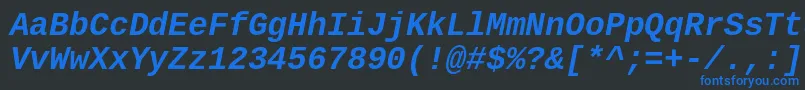 Cousine ffy Font – Blue Fonts on Black Background