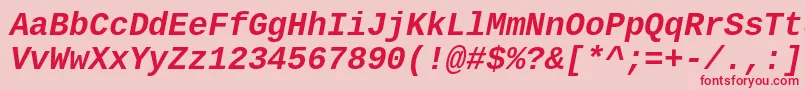 Cousine ffy Font – Red Fonts on Pink Background