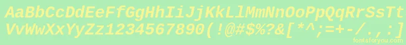 Cousine ffy Font – Yellow Fonts on Green Background