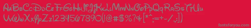 WaltDisneyScriptV4.1 Font – Gray Fonts on Red Background