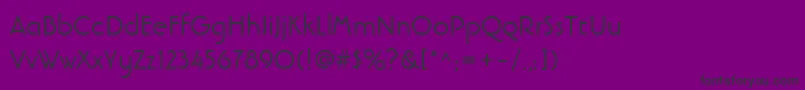 LinotypebanjomanRoman-fontti – mustat fontit violetilla taustalla
