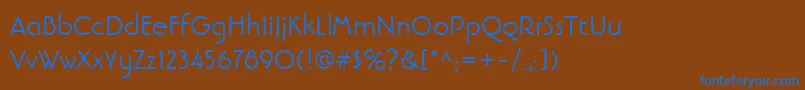 Weitere Informationen zur LinotypebanjomanRoman-Schriftart LinotypebanjomanRoman-Schriftart – Blaue Schriften auf braunem Hintergrund