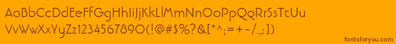 LinotypebanjomanRoman Font – Brown Fonts on Orange Background