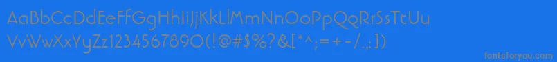 LinotypebanjomanRoman-Schriftart – Graue Schriften auf blauem Hintergrund