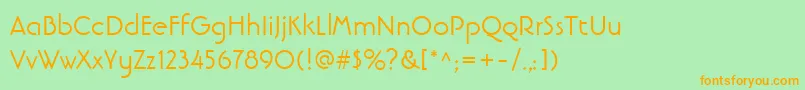LinotypebanjomanRoman Font – Orange Fonts on Green Background