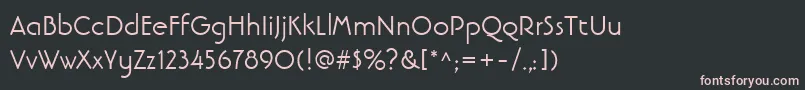 フォントLinotypebanjomanRoman – 黒い背景にピンクのフォント