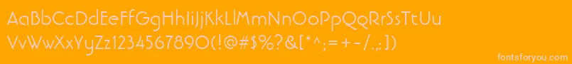 LinotypebanjomanRoman-Schriftart – Rosa Schriften auf orangefarbenem Hintergrund