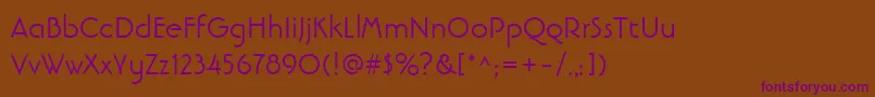 LinotypebanjomanRoman Font – Purple Fonts on Brown Background