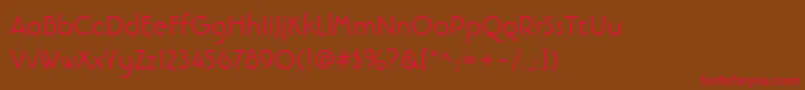 LinotypebanjomanRoman Font – Red Fonts on Brown Background