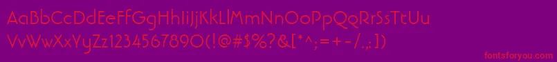 LinotypebanjomanRoman Font – Red Fonts on Purple Background