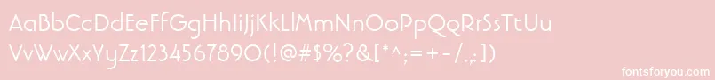 LinotypebanjomanRoman-Schriftart – Weiße Schriften auf rosa Hintergrund