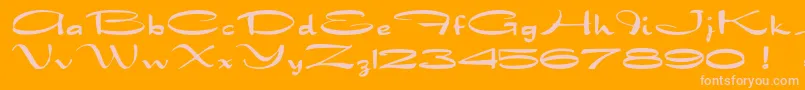 Dragonwick Font – Pink Fonts on Orange Background