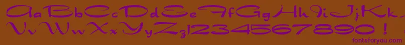 Dragonwick-Schriftart – Violette Schriften auf braunem Hintergrund