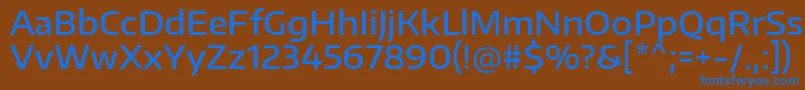 フォントEncodesanswideMedium – 茶色の背景に青い文字