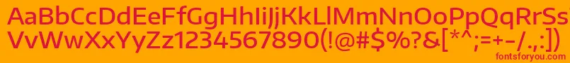 フォントEncodesanswideMedium – オレンジの背景に赤い文字