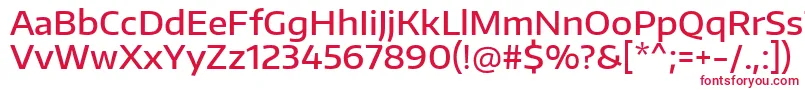 フォントEncodesanswideMedium – 白い背景に赤い文字