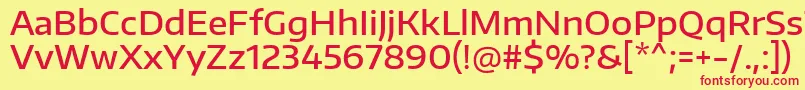 Czcionka EncodesanswideMedium – czerwone czcionki na żółtym tle