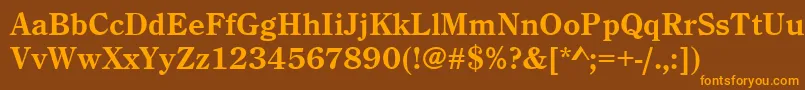 CenturyoldstyteeBold Font – Orange Fonts on Brown Background