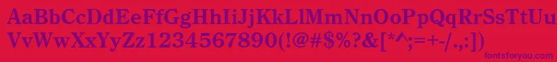 CenturyoldstyteeBold Font – Purple Fonts on Red Background