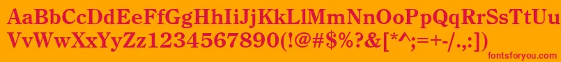CenturyoldstyteeBold Font – Red Fonts on Orange Background