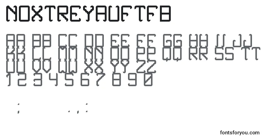 Schriftart NoxtreyAufTfb – Alphabet, Zahlen, spezielle Symbole