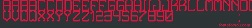 フォントNoxtreyAufTfb – 黒い背景に赤い文字