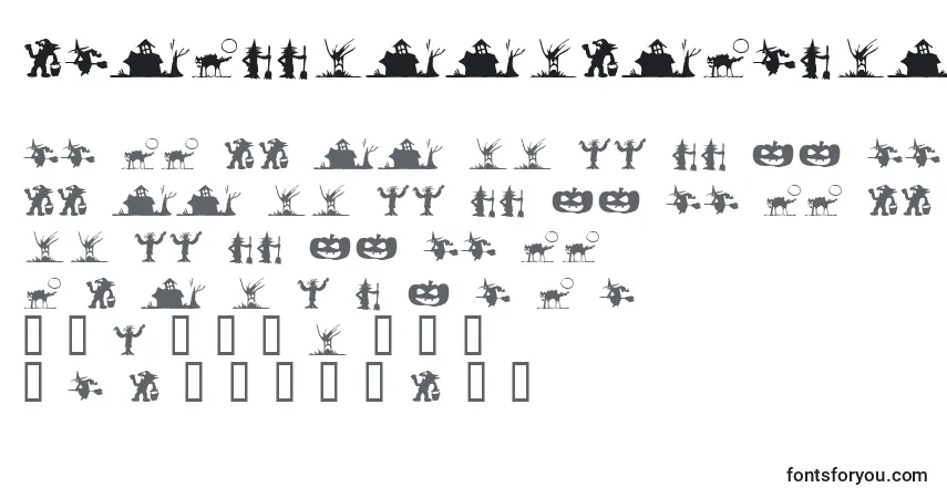 Czcionka SilbooettesTryout – alfabet, cyfry, specjalne znaki