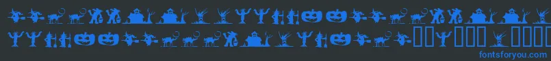 SilbooettesTryout-Schriftart – Blaue Schriften auf schwarzem Hintergrund