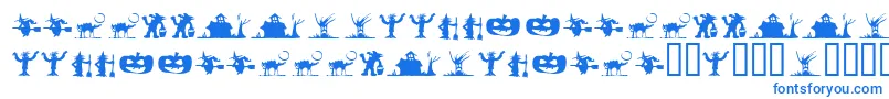 SilbooettesTryout-Schriftart – Blaue Schriften auf weißem Hintergrund