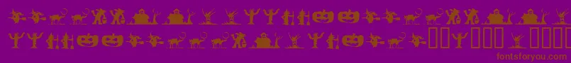 SilbooettesTryout-Schriftart – Braune Schriften auf violettem Hintergrund