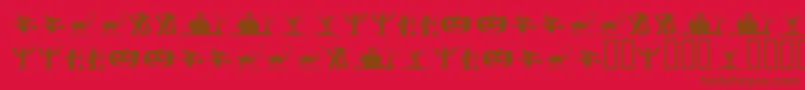 フォントSilbooettesTryout – 赤い背景に茶色の文字