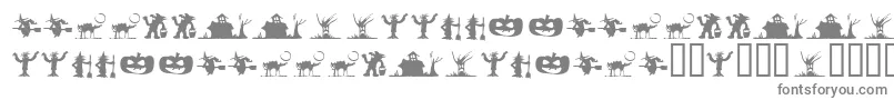 SilbooettesTryout-fontti – harmaat kirjasimet valkoisella taustalla