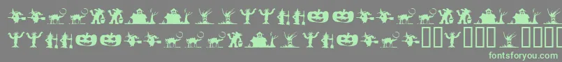 SilbooettesTryout-fontti – vihreät fontit harmaalla taustalla