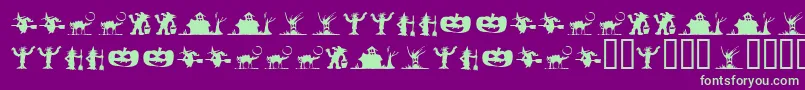 Fonte SilbooettesTryout – fontes verdes em um fundo violeta