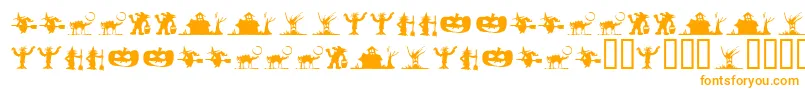 SilbooettesTryout-Schriftart – Orangefarbene Schriften auf weißem Hintergrund