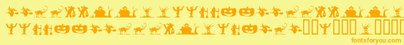 SilbooettesTryout-fontti – oranssit fontit keltaisella taustalla